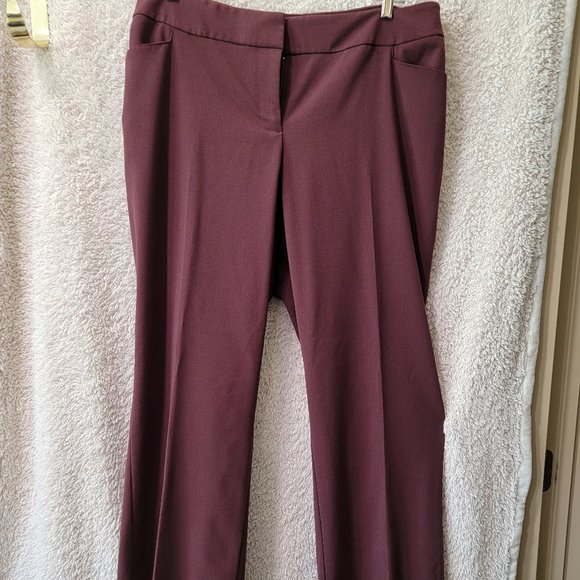 Lane Bryant - Burgundy Trousers - Relaxed Fit - Size 20 - Picture 1 of 4